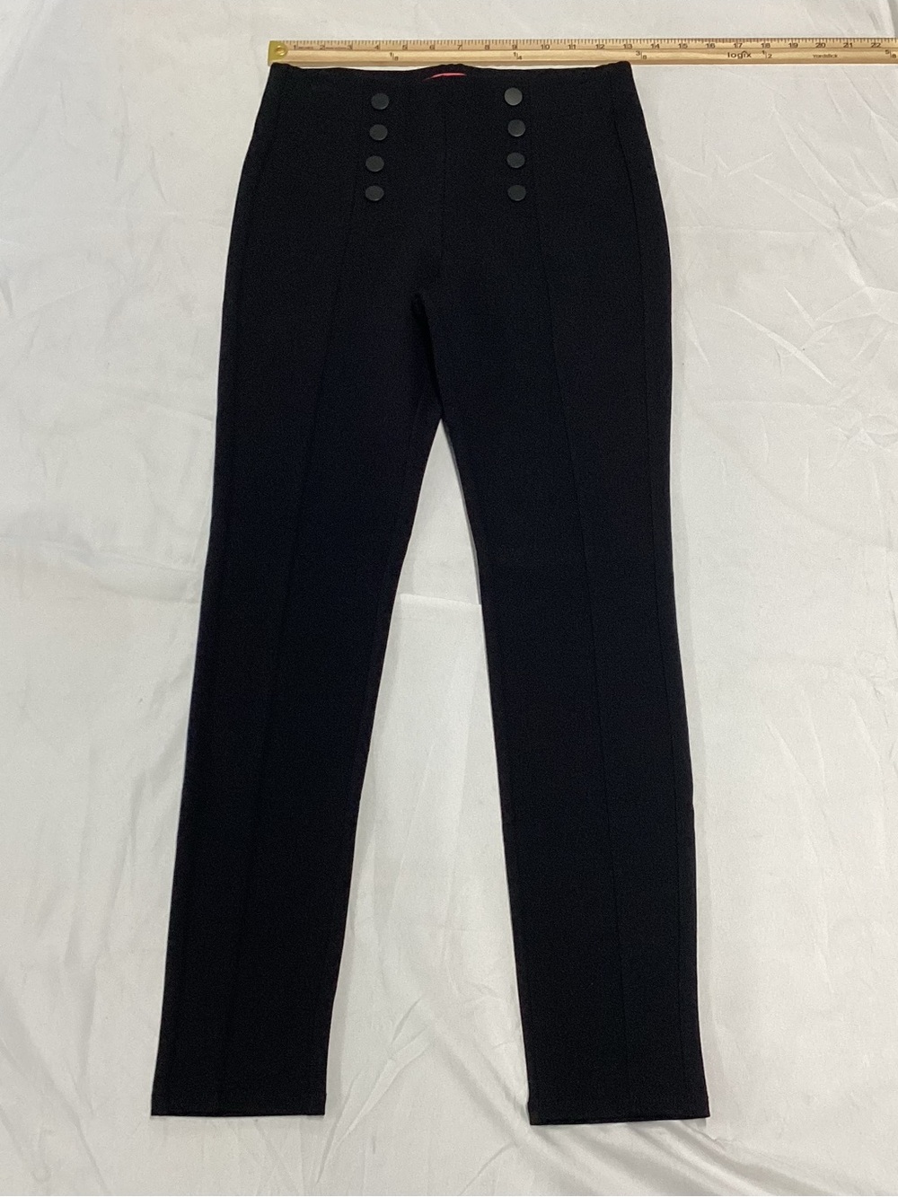 Ci Sono SAILOR BUTTONS Black High-Waist Button-Detail THICK Leggings